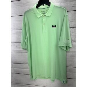 Peter Millar Golf‎ Polo Shirt Men's XL Seaside Wash Green Performance Club Logo